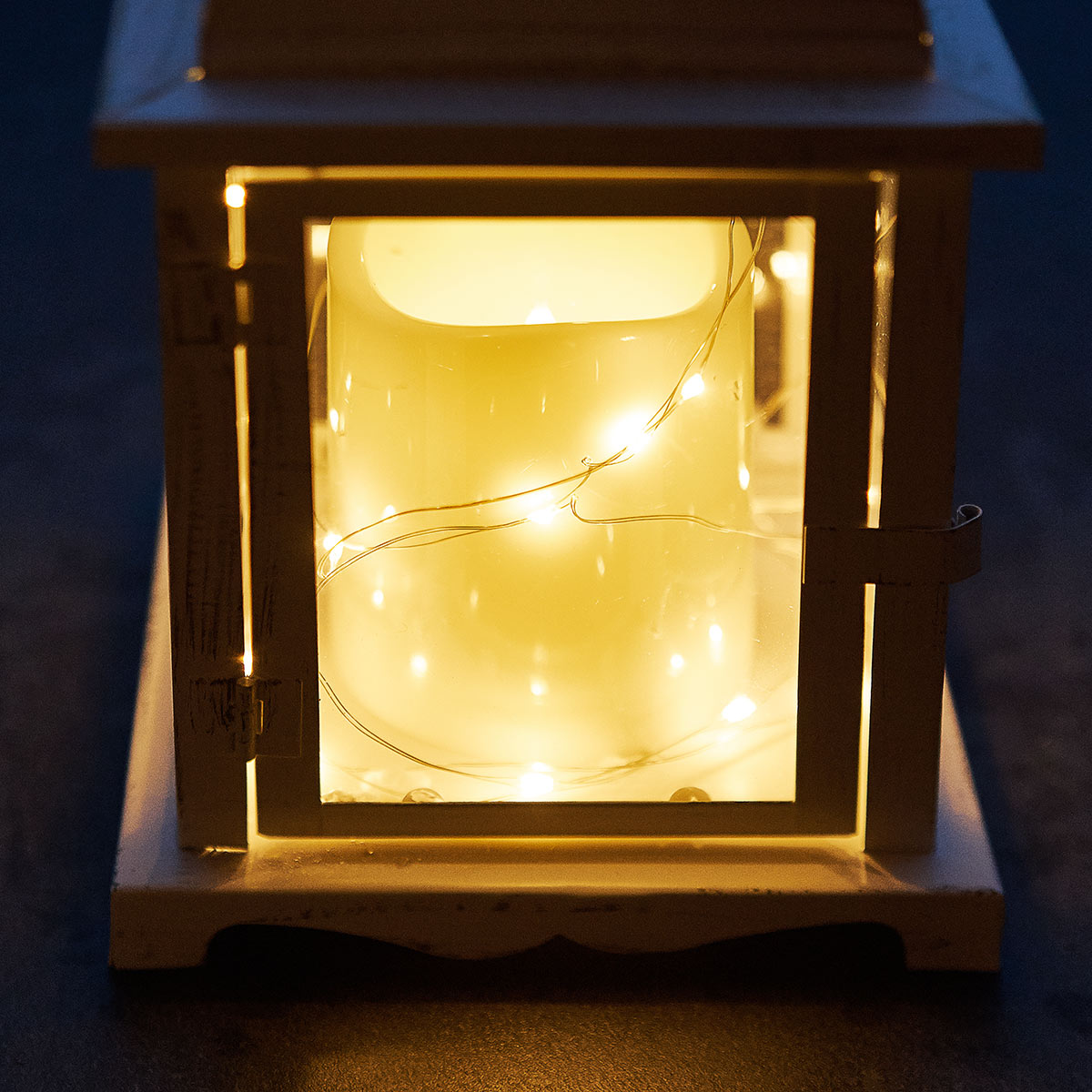 Laterne im 2er-Set, weiß LED 30 14 mit 14 - Gartenfreude x x cm Kerze